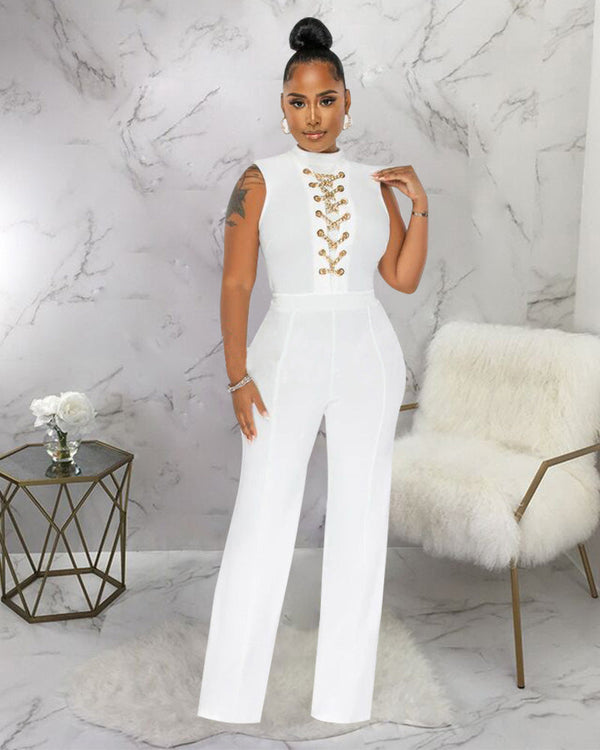 white jumpsuit