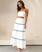 wave stripe skirt set