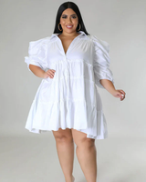 Angel Puff Sleeve Dress