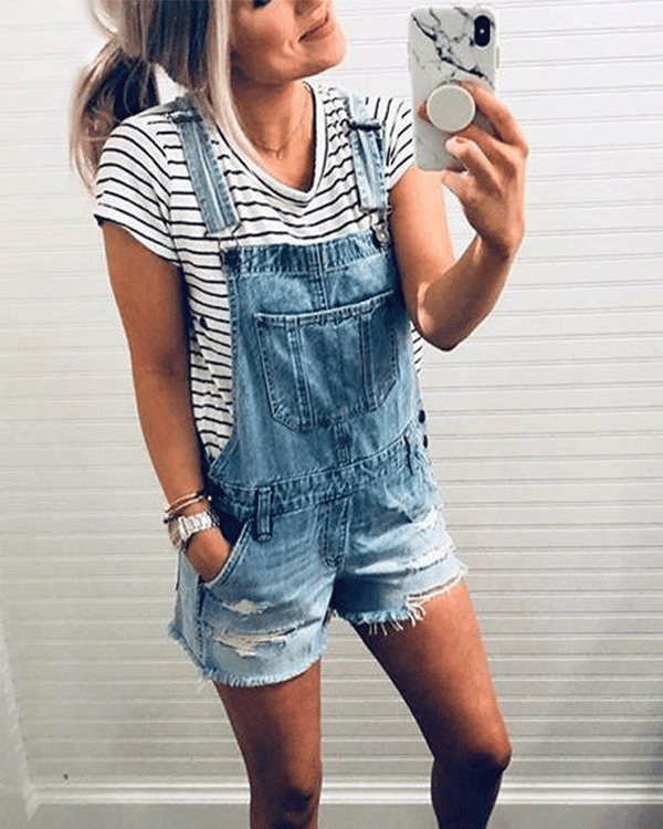 Denim Baddie Romper