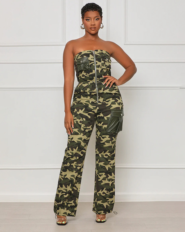 Head In Charge Camo Jumpsuit