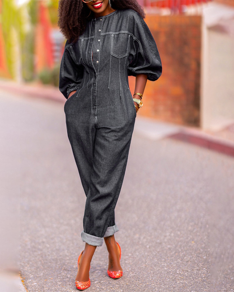 Claiming You Denim Jumpsuit