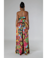 Colorful Palazzo Pants Set W/Blouse