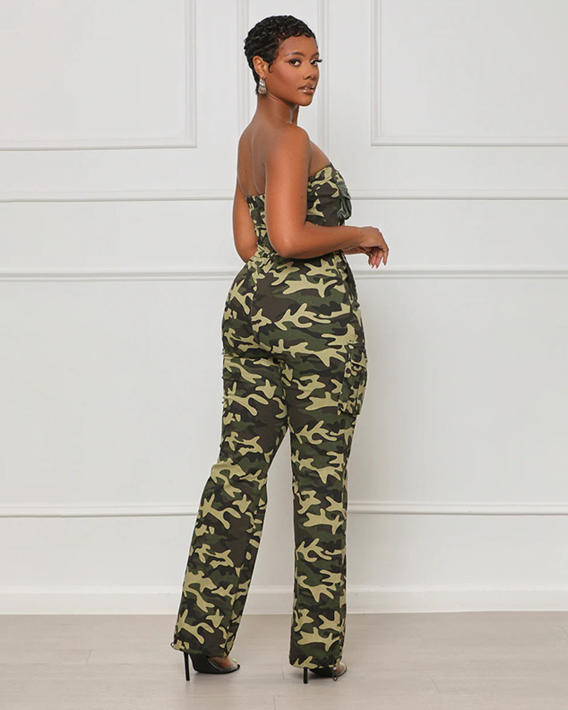 Head In Charge Camo Jumpsuit