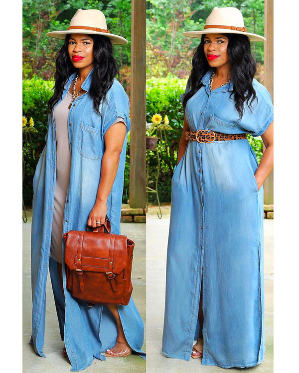 Kick Back Denim Dress