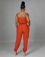 Pocket Design Belted Bandeau Jumpsuit