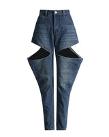 Cutout Tapered Jeans