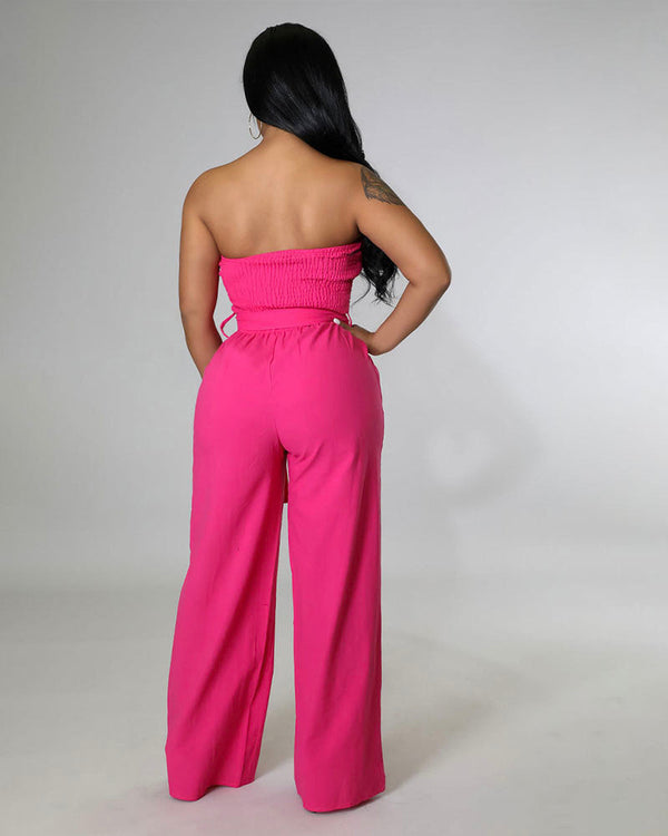 Spring Fresh Strapless Jumpsuit