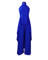 High Neck Pleated Peplum