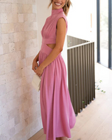 Elegant High Neck Maxi Dress