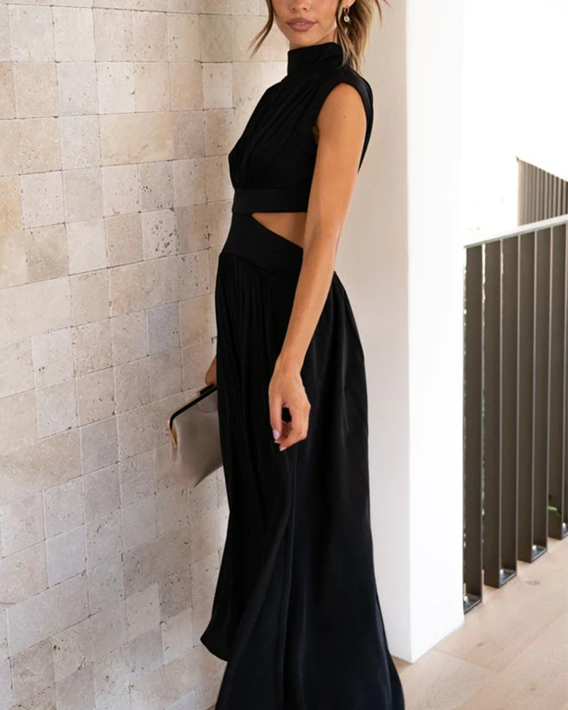 Elegant High Neck Maxi Dress