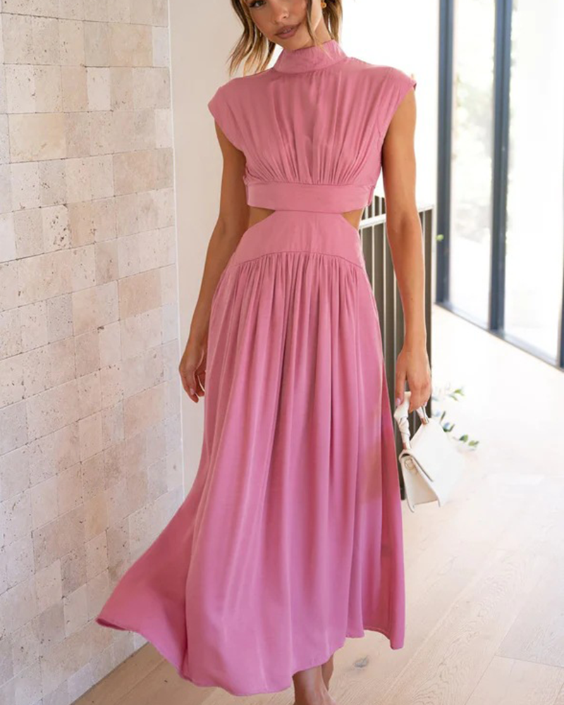 Elegant High Neck Maxi Dress