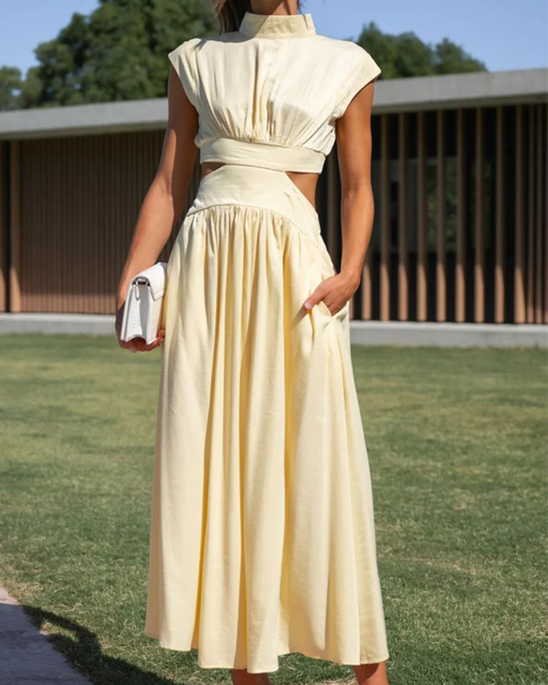 Elegant High Neck Maxi Dress