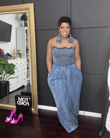 Destiny Denim Wide Leg Jumpsuit