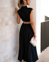 Elegant High Neck Maxi Dress