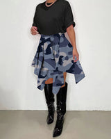 High waist camouflage print skirt