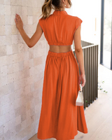 Elegant High Neck Maxi Dress