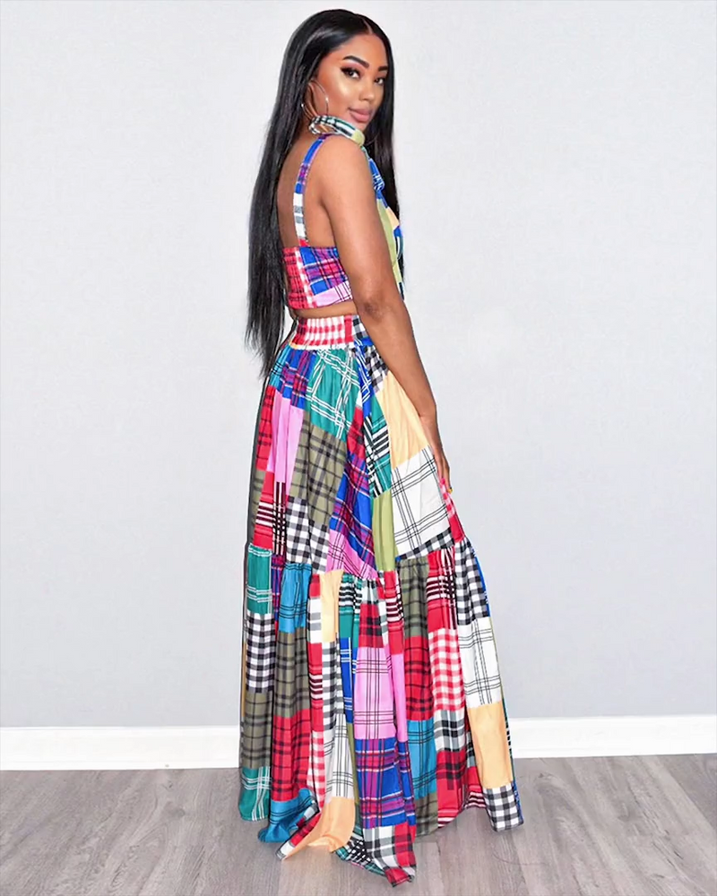 So Plaid Skirt Set