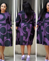 PLUS SIZE A-LINE PRINT DRESS